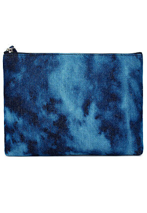Digital Printed Canvas Coin Pouch in Shaded Blue