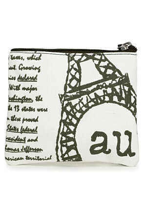 Digital Printed Canvas Coin Pouch in White