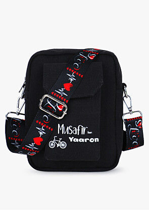 Digital Printed Canvas Mobile Pouch in Black