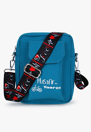 Digital Printed Canvas Mobile Pouch in Blue