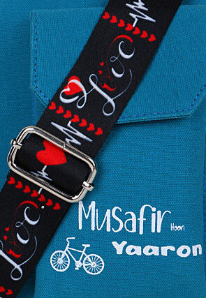 Digital Printed Canvas Mobile Pouch in Blue