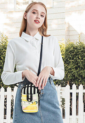 Digital Printed Canvas Mobile Pouch in Multicolor