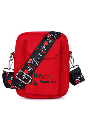 Digital Printed Canvas Mobile Pouch in Red
