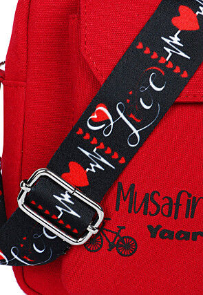 Digital Printed Canvas Mobile Pouch in Red