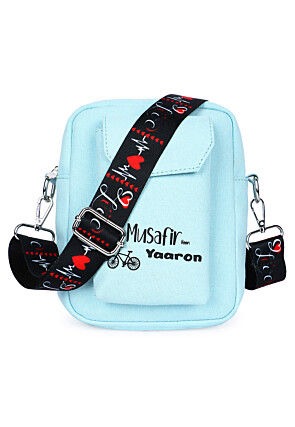 Digital Printed Canvas Mobile Pouch in Sky Blue
