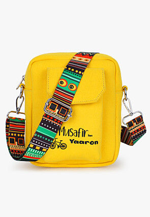 Digital Printed Canvas Mobile Pouch in Yellow