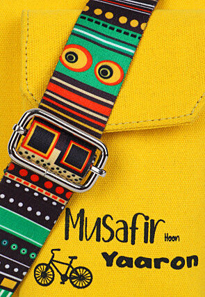 Digital Printed Canvas Mobile Pouch in Yellow