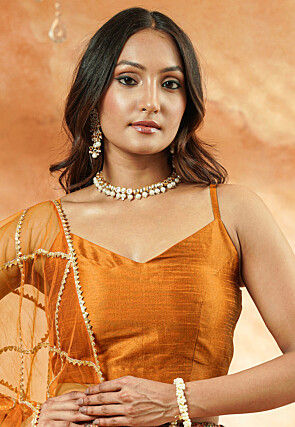 Digital Printed Chanderi Silk Lehenga in Multicolor