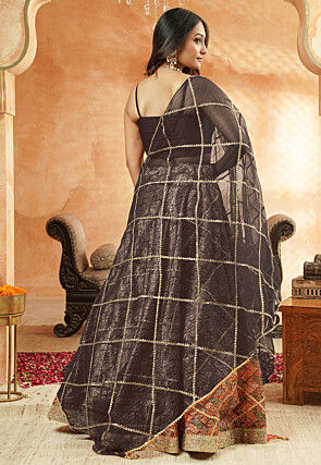 Digital Printed Chanderi Silk Lehenga in Multicolor