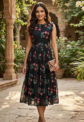 Chiffon - Dresses - Indo-Western Dresses: Buy Indo-Western Outfits for  Women Online
