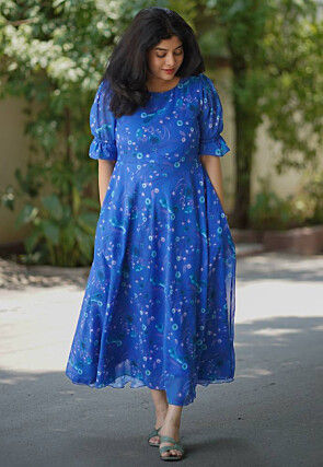 Chiffon - Dresses - Indo-Western Dresses: Buy Indo-Western Outfits for  Women Online | Utsav Fashion