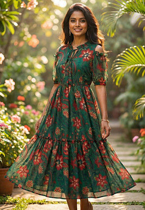 Green - Dresses - Indo-Western Dresses: Buy Indo-Western Outfits for Women  Online | Utsav Fashion