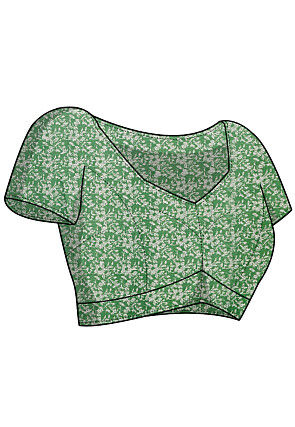 Digital Printed Chiffon Saree in Dusty Green