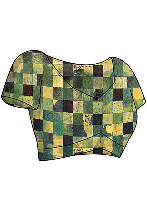 Digital Printed Chiffon Saree in Light Blue