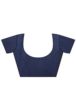 Digital Printed Chiffon Saree in Navy Blue