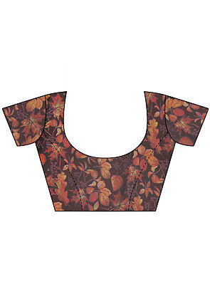 Digital Printed Chiffon Saree in Pink