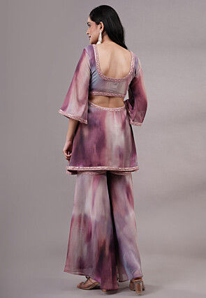 Digital Printed Chinon Chiffon Co Ord Set in Multicolor