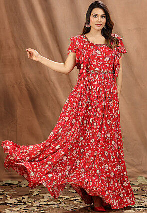 Shop Brown N Maroon Sequins Georgette Floor Length Gown Party Wear Online  at Best Price | Cbazaar