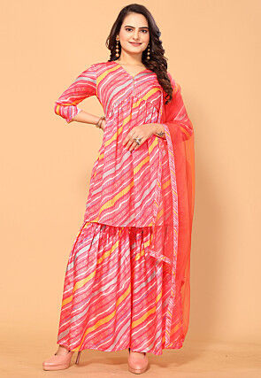 Digital Printed Chinon Chiffon Pakistani Suit in Pink