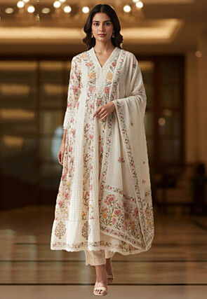 anarkali dress Buy Off White Printed Georgette Suit Set With Dupatta Online in Canada at $63.00 Digital Printed Jimmy Organza Silk Suit With Huge Flare Elegant Red Embroidered Silk Anarkali