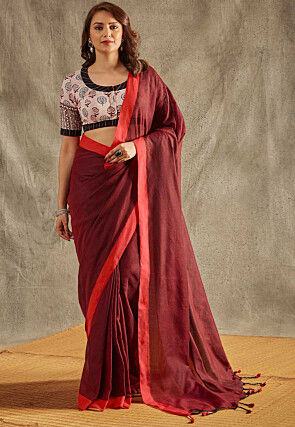 Digital Printed Cotton Blouse in Peach