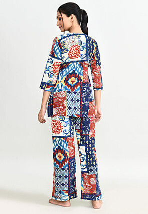 Digital Printed Cotton Co ord Set in Multicolor