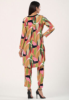 Digital Printed Cotton Co Ord Set in Multicolor