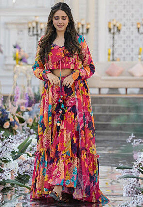 Digital Printed Cotton Co Ord Set in Pink