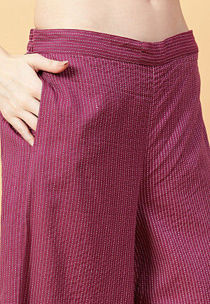 Digital Printed Cotton Co Ord Set in Purple