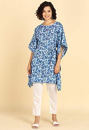 Blue Indo-Western Women's Tunics: Buy Latest Designs Online | Utsav Fashion