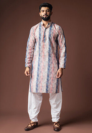 Digital Printed Cotton Kurta Set in Multicolor