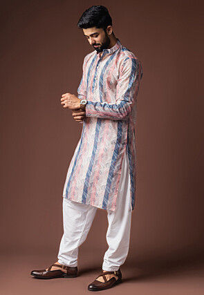 Digital Printed Cotton Kurta Set in Multicolor