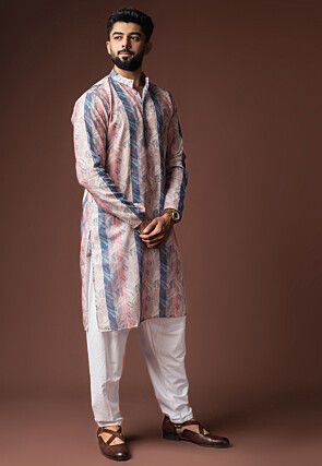 Digital Printed Cotton Kurta Set in Multicolor
