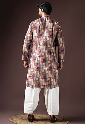 Digital Printed Cotton Kurta Set in Multicolor