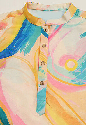 Digital Printed Cotton Kurta Set in Multicolor