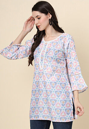 Digital Printed Cotton Kurti in Multicolor