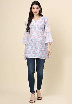 Digital Printed Cotton Kurti in Multicolor