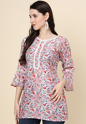 Digital Printed Cotton Kurti in Multicolor