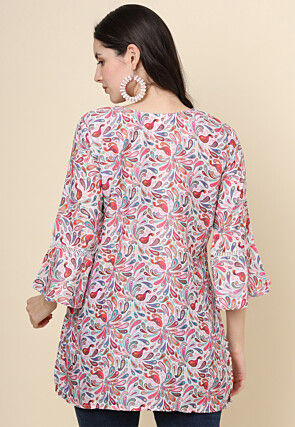 Digital Printed Cotton Kurti in Multicolor