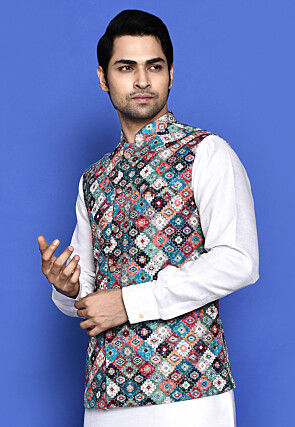 Digital Printed Nehru Jacket For Men
