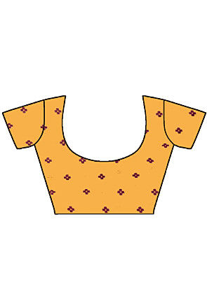 Digital Printed Cotton Saree in Mustard