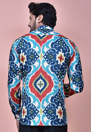 Digital Printed Cotton Shirt in Multicolor