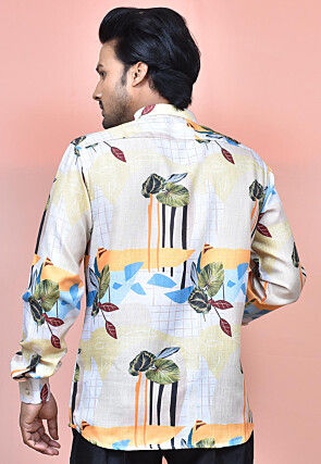Digital Printed Cotton Shirt in Multicolor