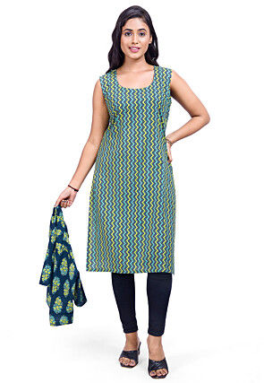 Digital Printed Cotton Straight Kurta in Multicolor