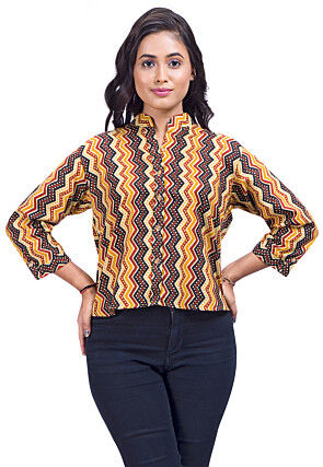 Digital Printed Cotton Top in Multicolor