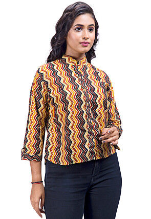 Digital Printed Cotton Top in Multicolor