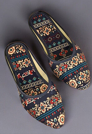 Digital Printed Cotton Women Mule in Dark Grey