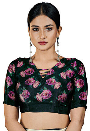 Digital Printed Crepe Saree in Cream