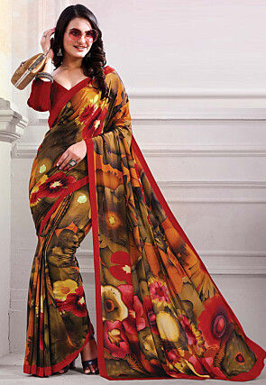 Yellow - Crepe - Sarees: Buy Latest Indian Sarees Collection Online
