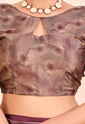 Digital Printed Crepe Silk Saree in Multicolor